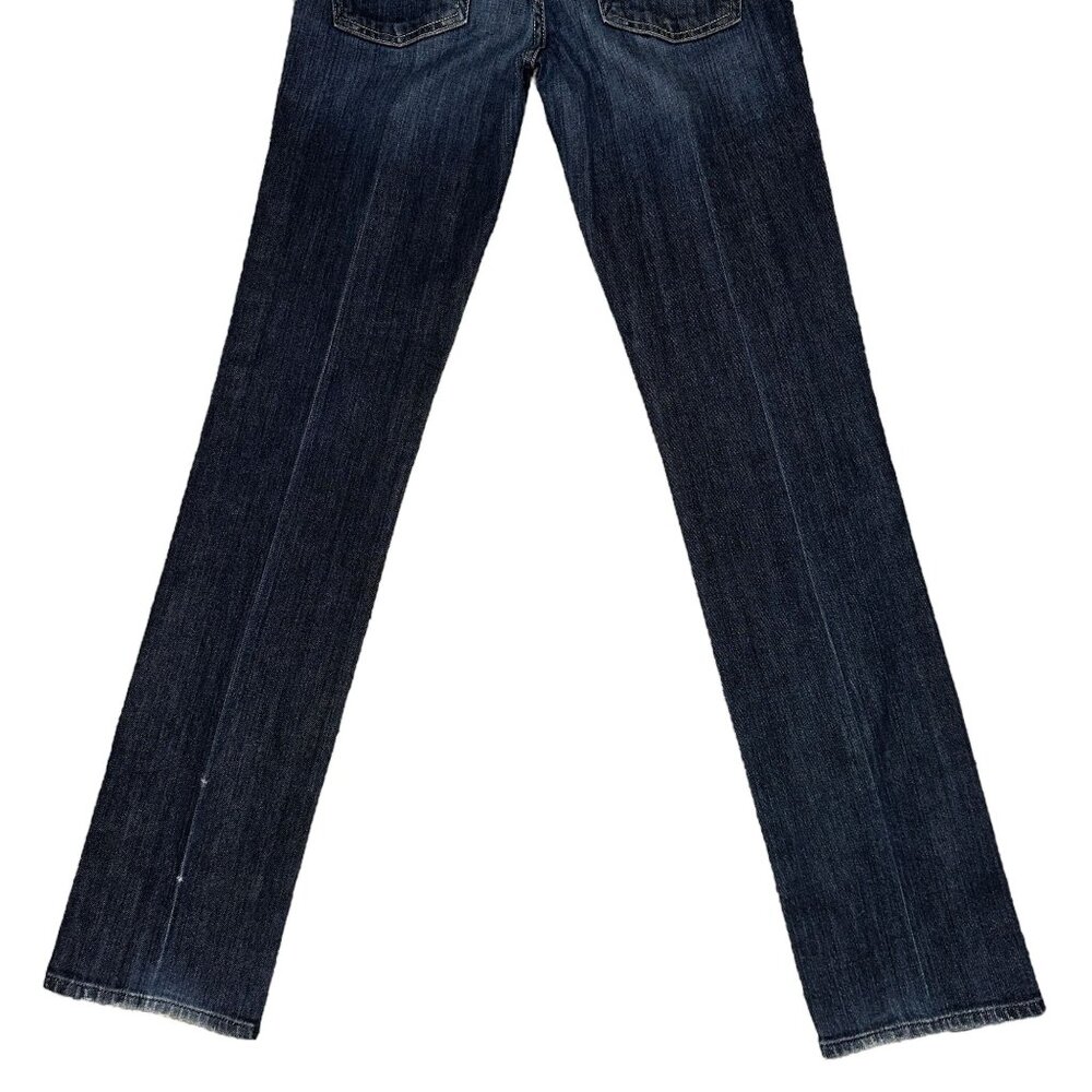 7 For All Mankind 7FAM Straight Leg Jeans Womens 27 33 Medium Wash Embroidered - Picture 7 of 8